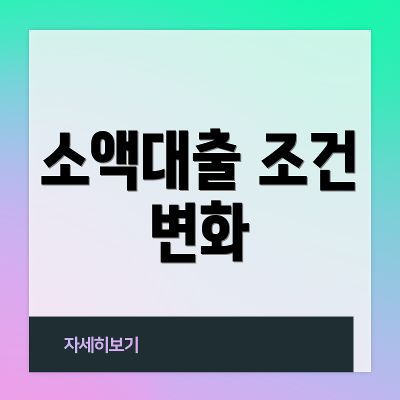 소액대출 조건 변화