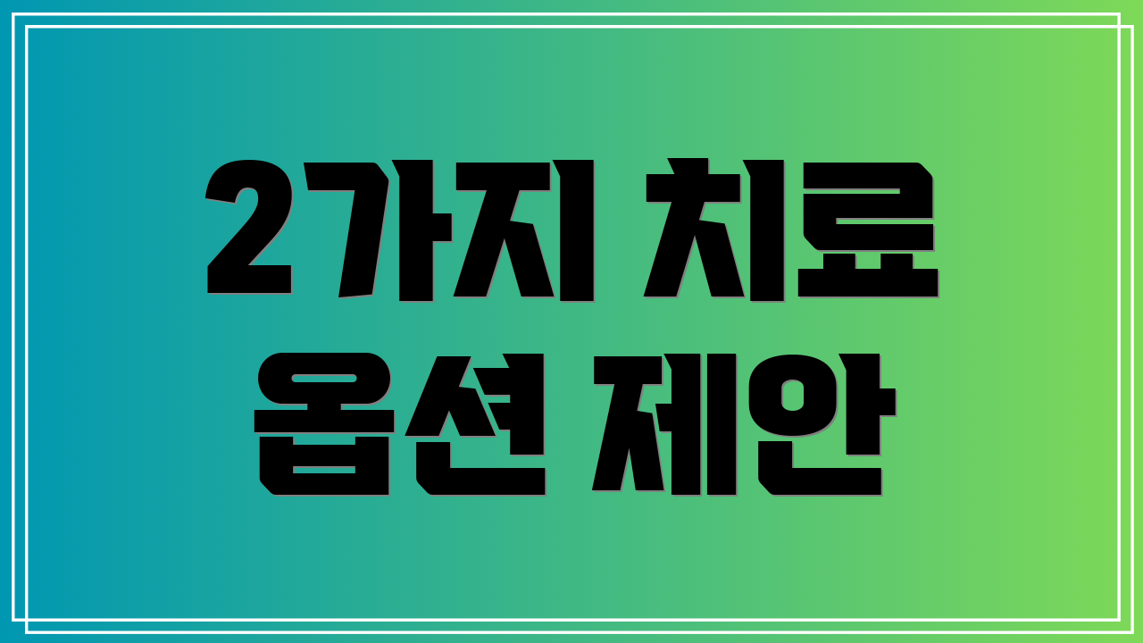 2가지 치료 옵션 제안