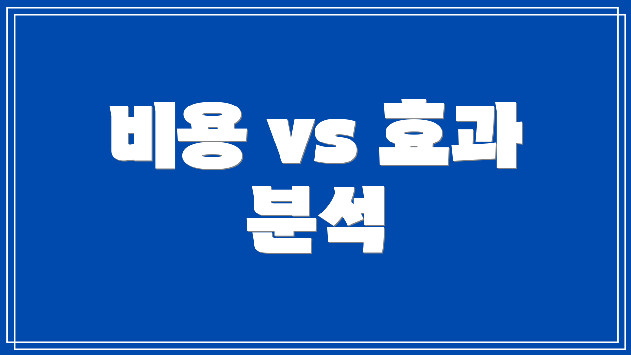 비용 vs 효과 분석