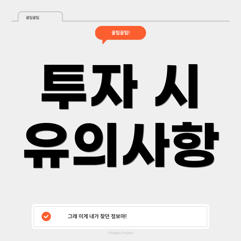 투자 시 유의사항
