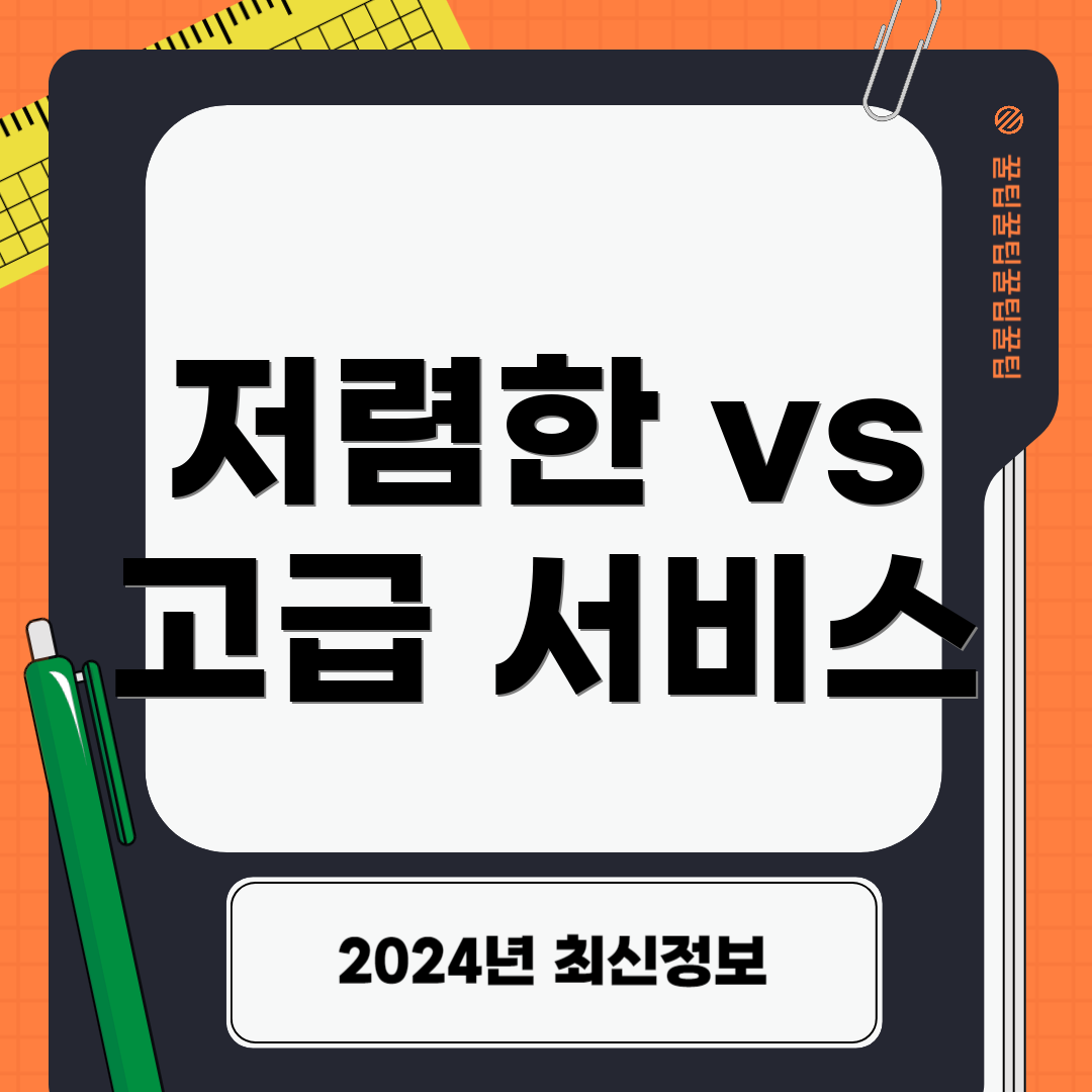 저렴한 vs 고급 서비스