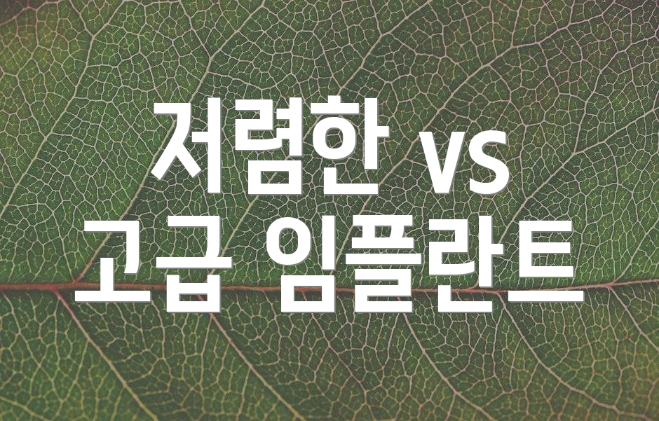 저렴한 vs 고급 임플란트