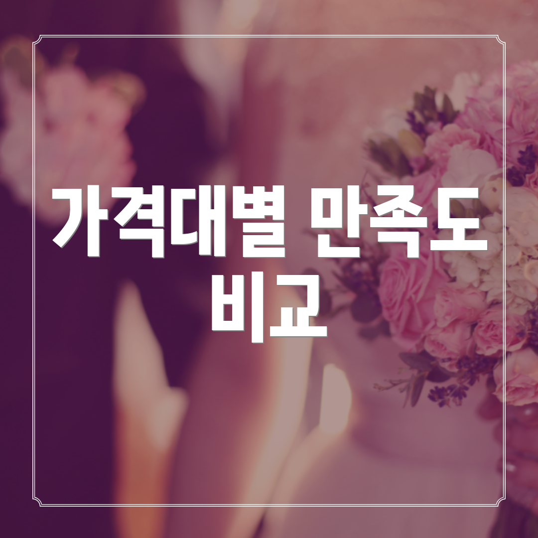 가격대별 만족도 비교