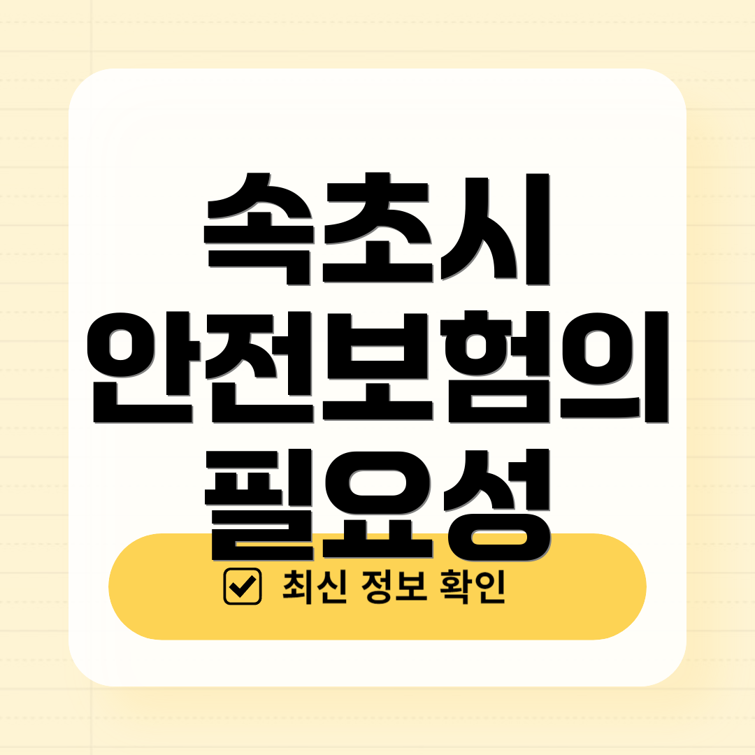 속초시 안전보험의 필요성