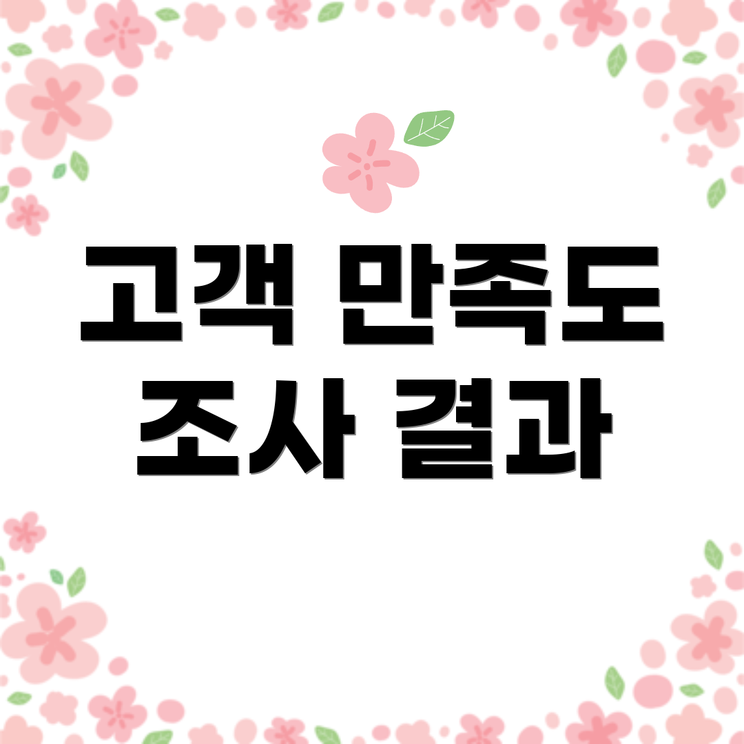 고객 만족도 조사 결과