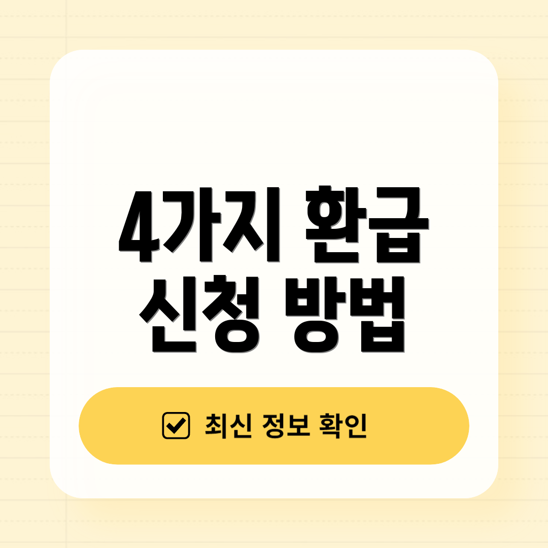 4가지 환급 신청 방법