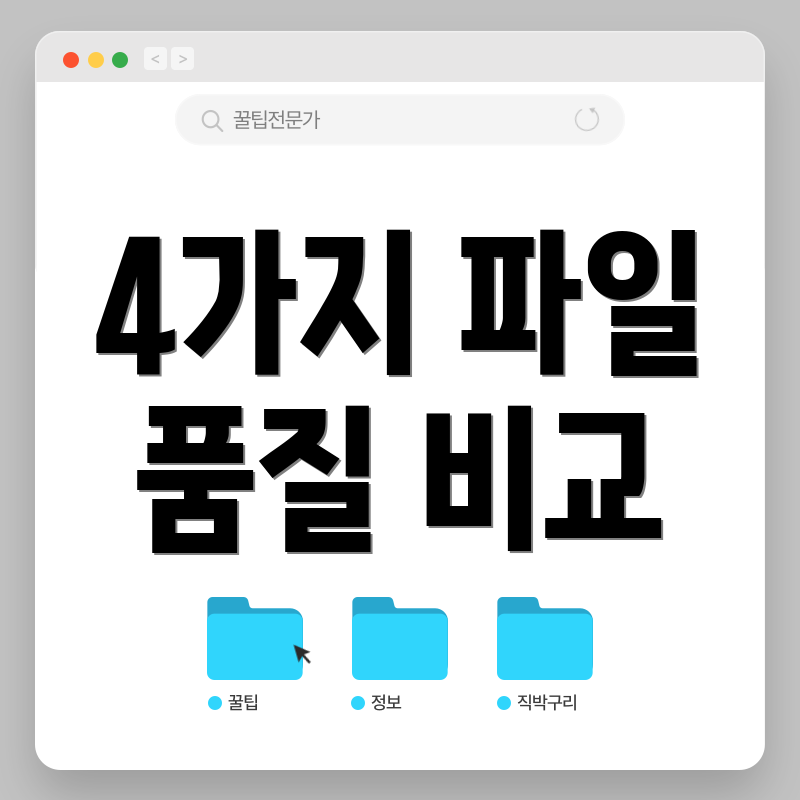4가지 파일 품질 비교