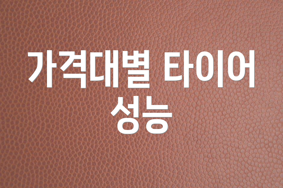 가격대별 타이어 성능