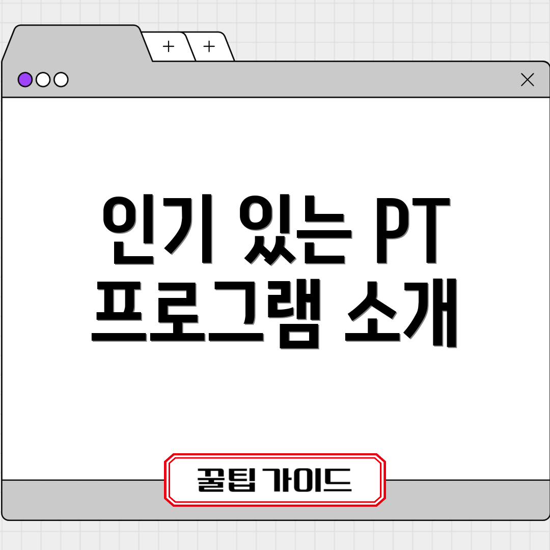 인기 있는 PT 프로그램 소개
