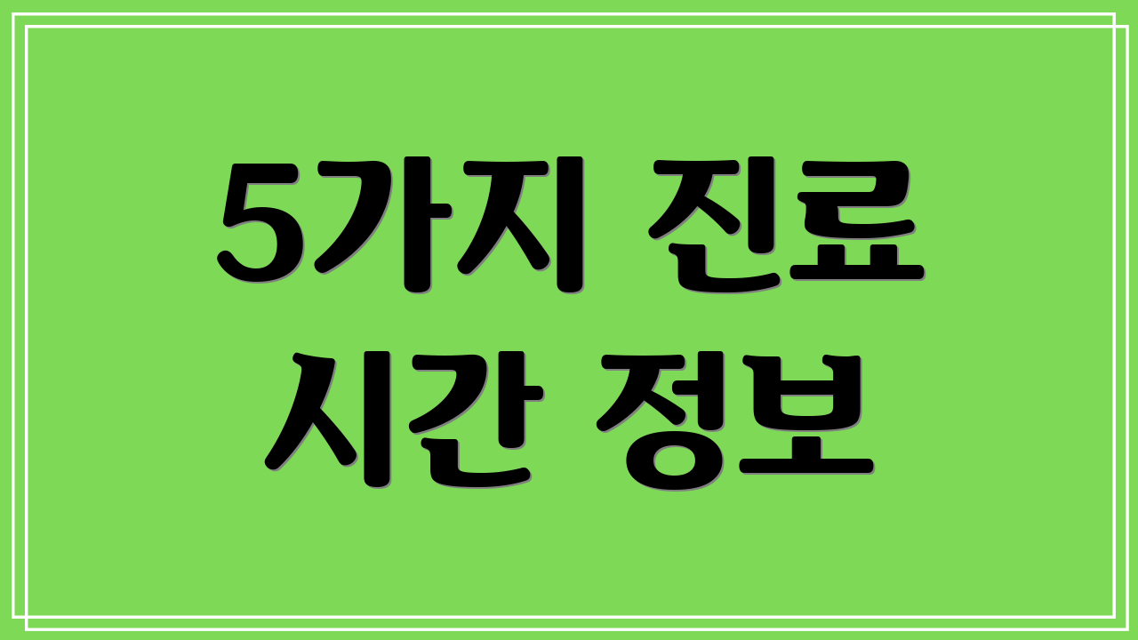 5가지 진료 시간 정보
