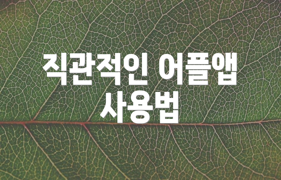 직관적인 어플앱 사용법