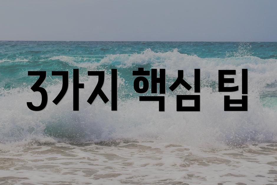 3가지 핵심 팁