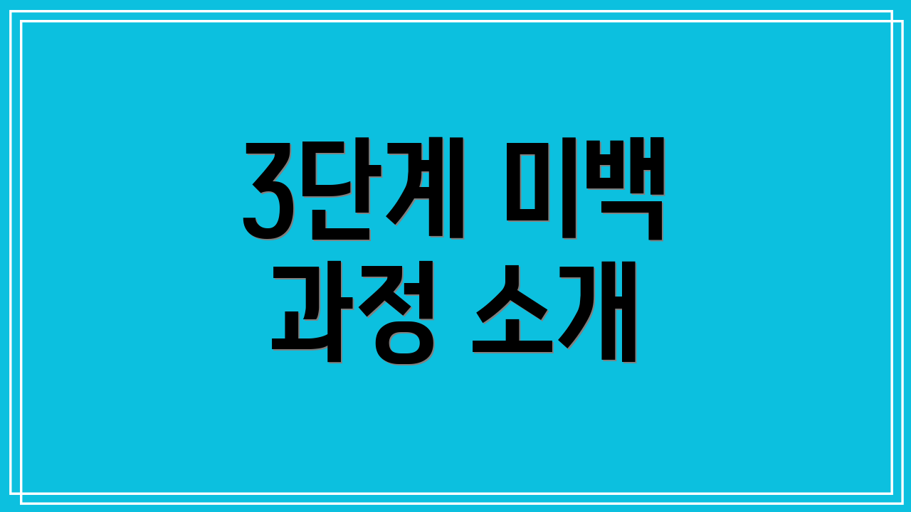 3단계 미백 과정 소개