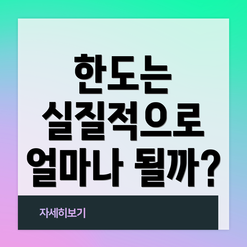 한도는 실질적으로 얼마나 될까?