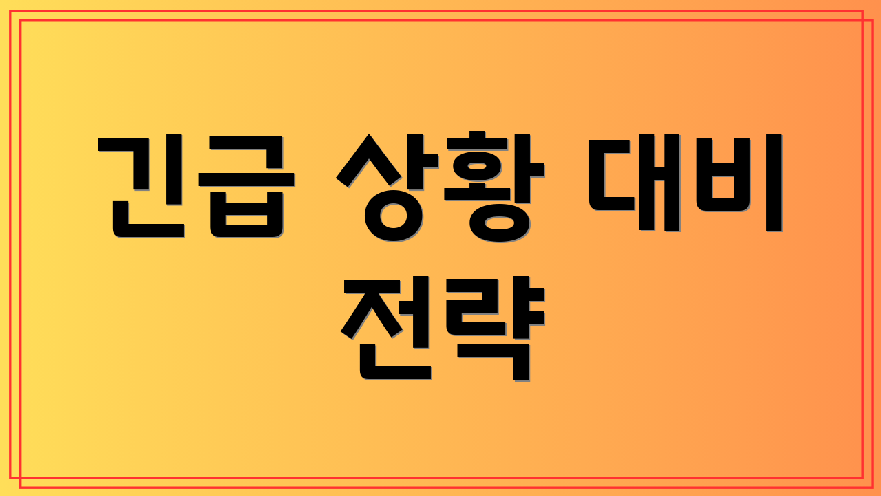 긴급 상황 대비 전략