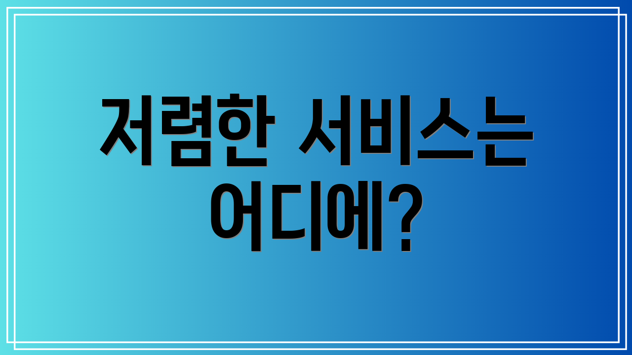 저렴한 서비스는 어디에?
