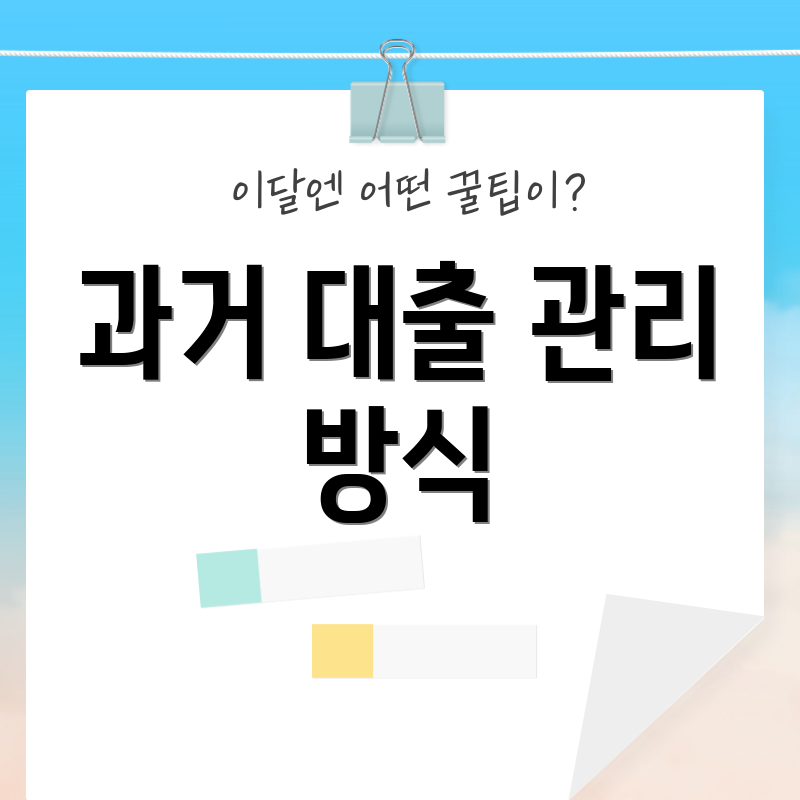 과거 대출 관리 방식