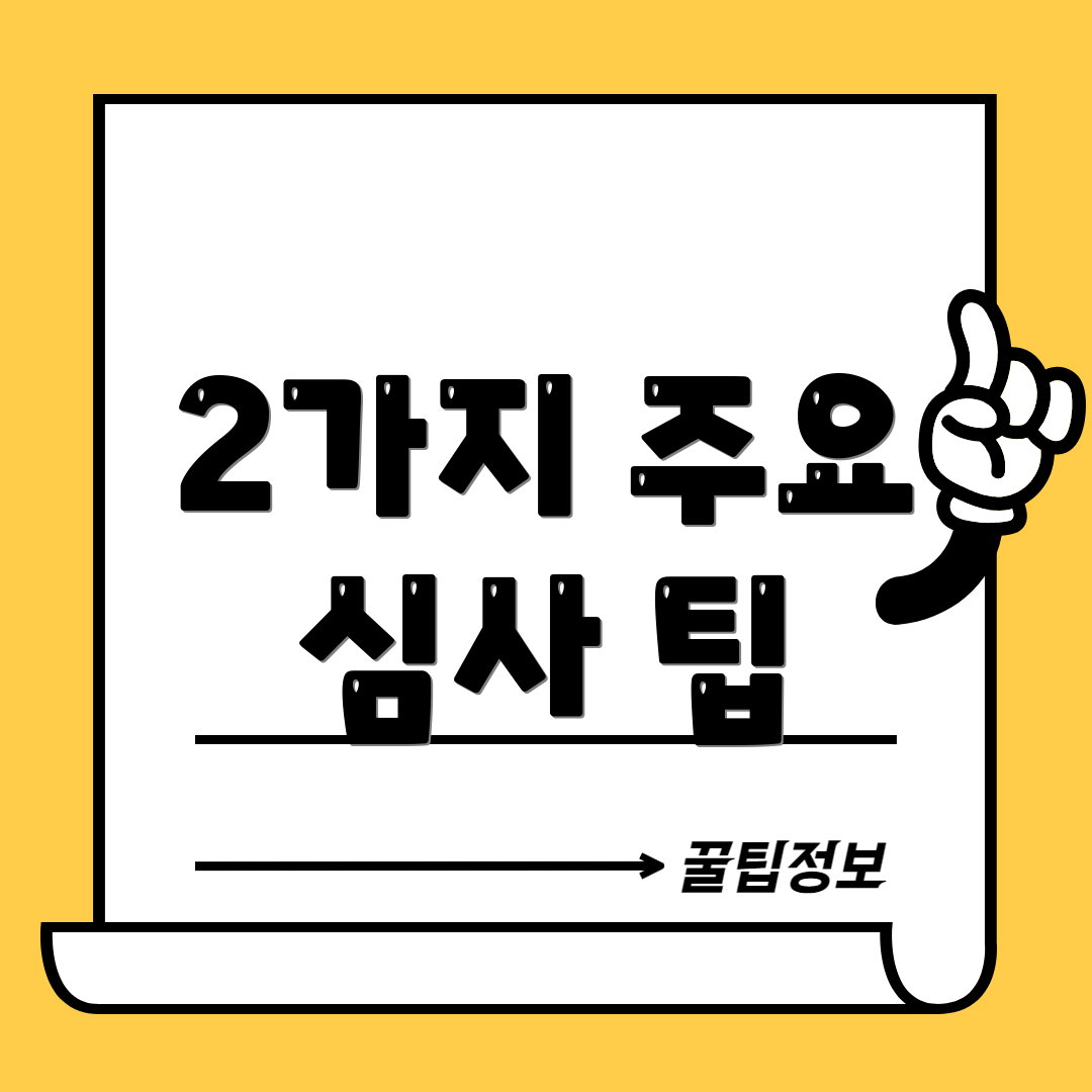2가지 주요 심사 팁