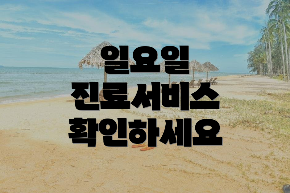 일요일 진료서비스 확인하세요