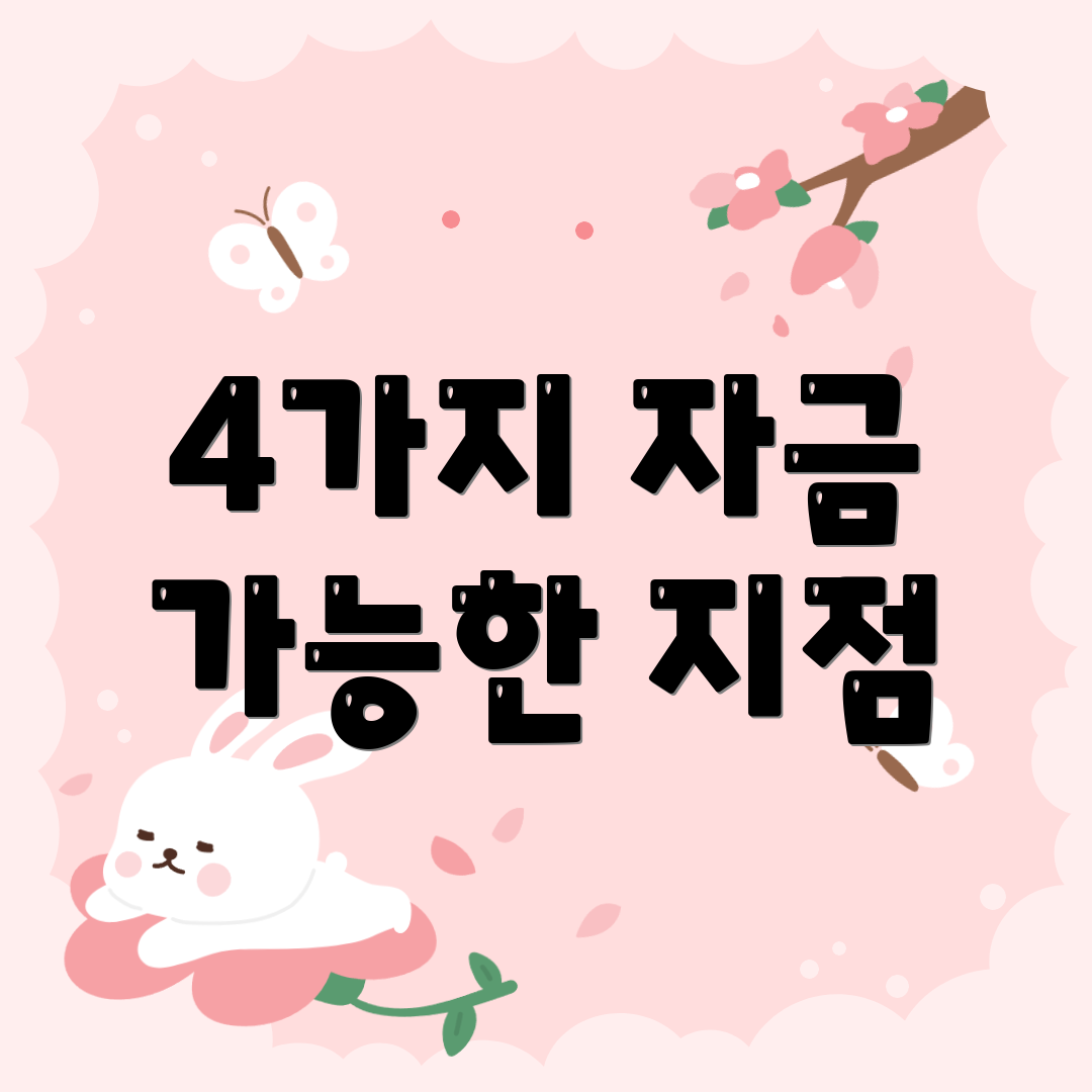 4가지 자금 가능한 지점