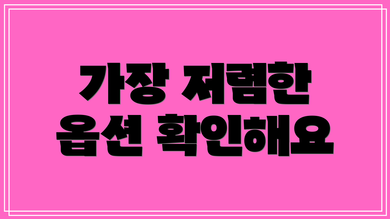 가장 저렴한 옵션 확인해요