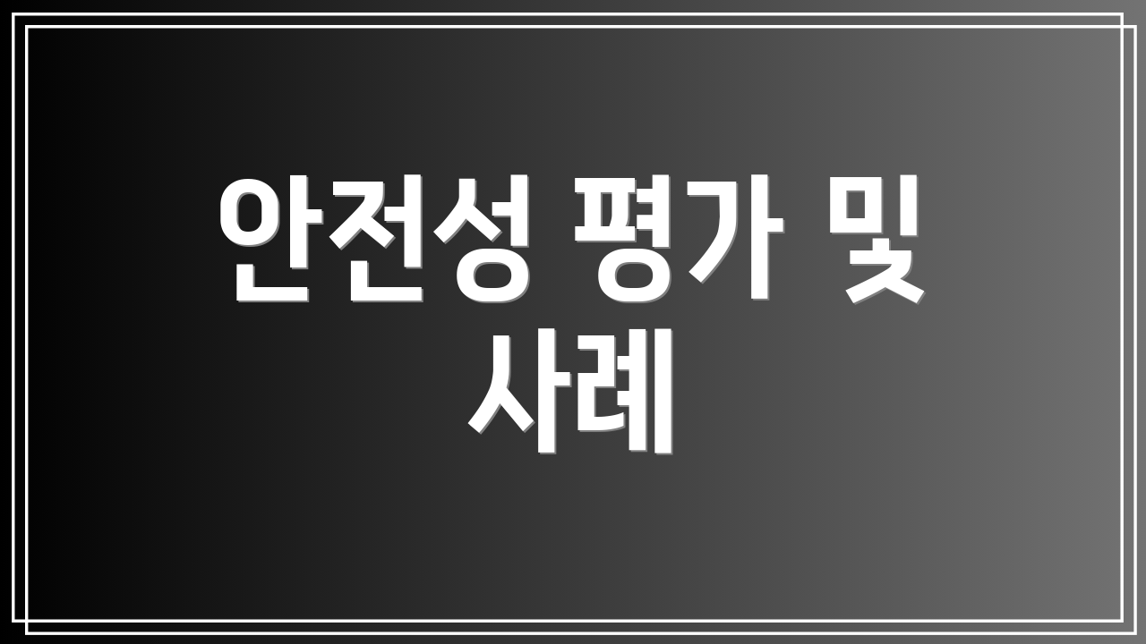 안전성 평가 및 사례