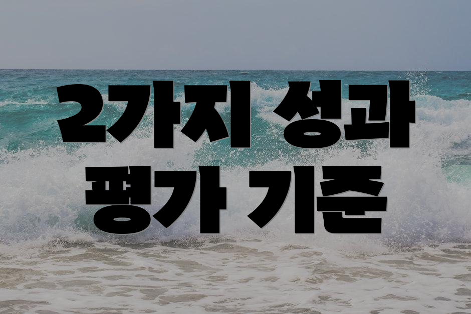 2가지 성과 평가 기준