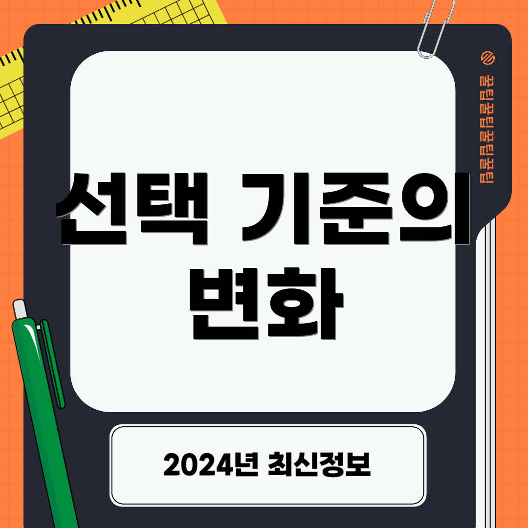 선택 기준의 변화