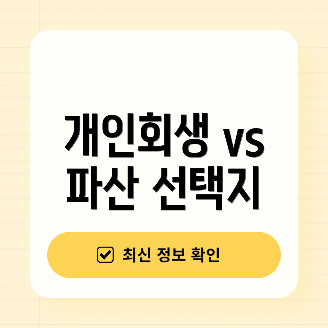 개인회생 vs 파산 선택지