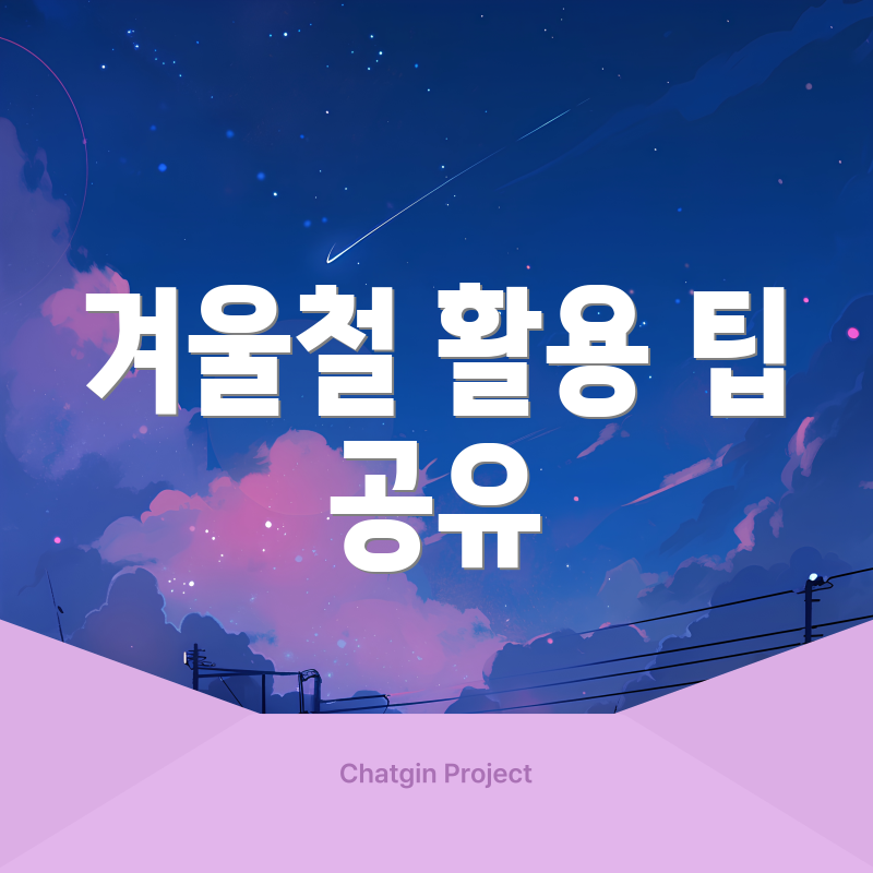 겨울철 활용 팁 공유