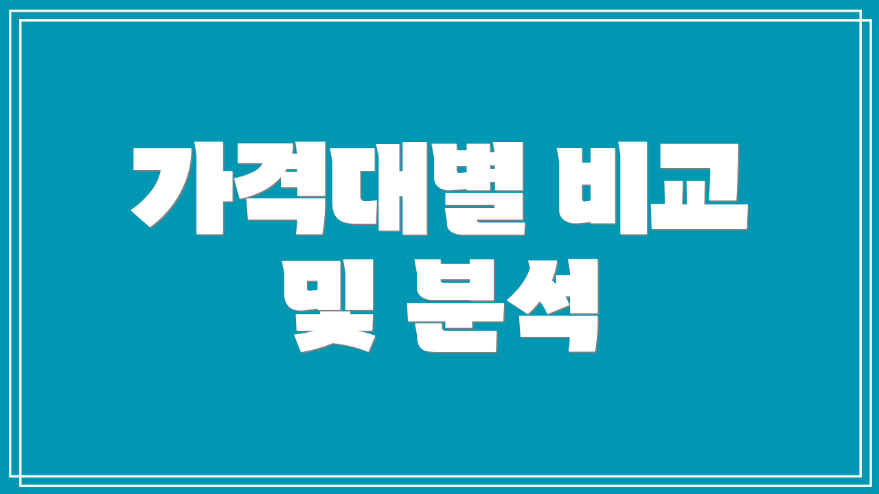 가격대별 비교 및 분석