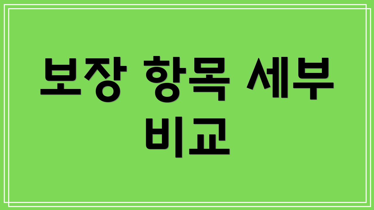 보장 항목 세부 비교