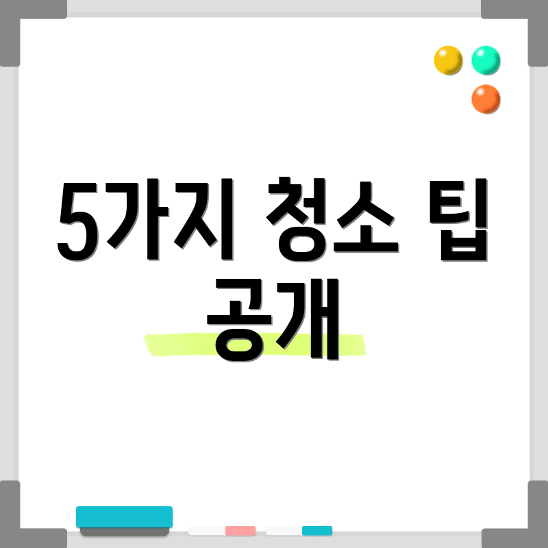 5가지 청소 팁 공개