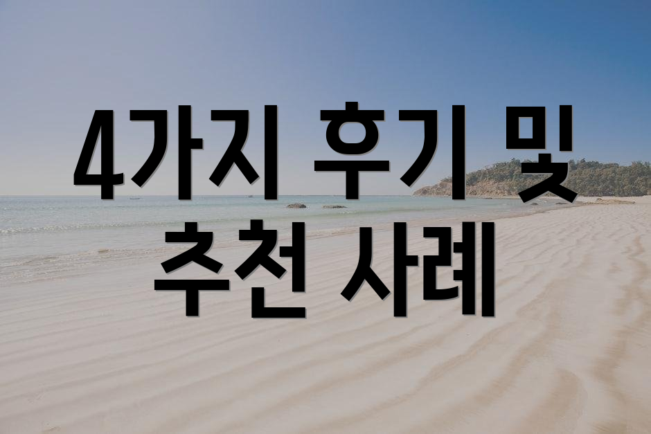 4가지 후기 및 추천 사례