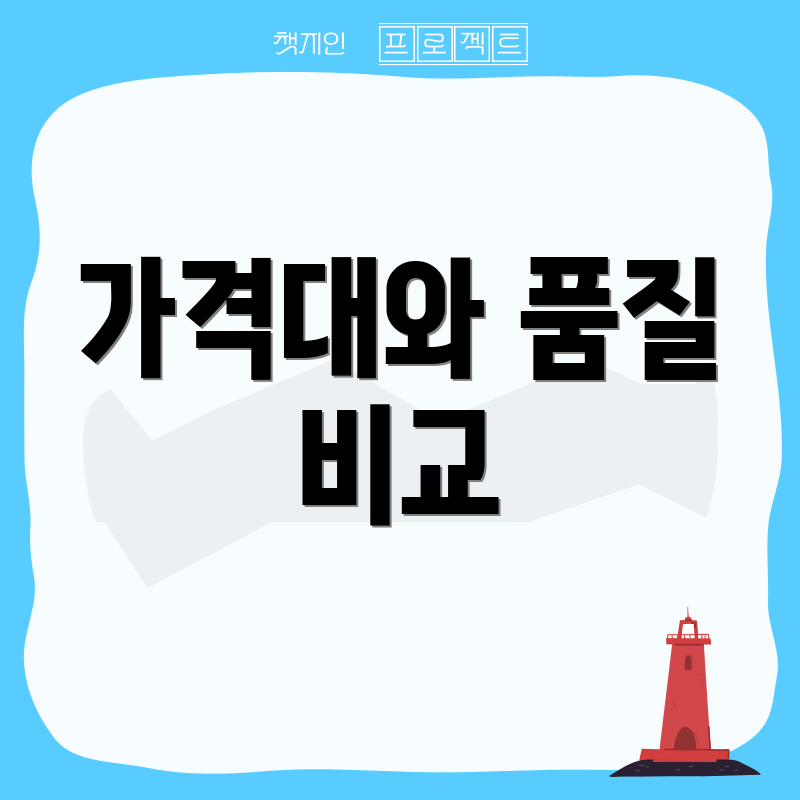가격대와 품질 비교