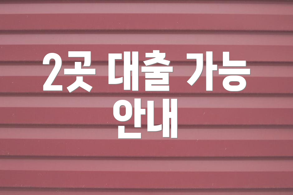2곳 대출 가능 안내