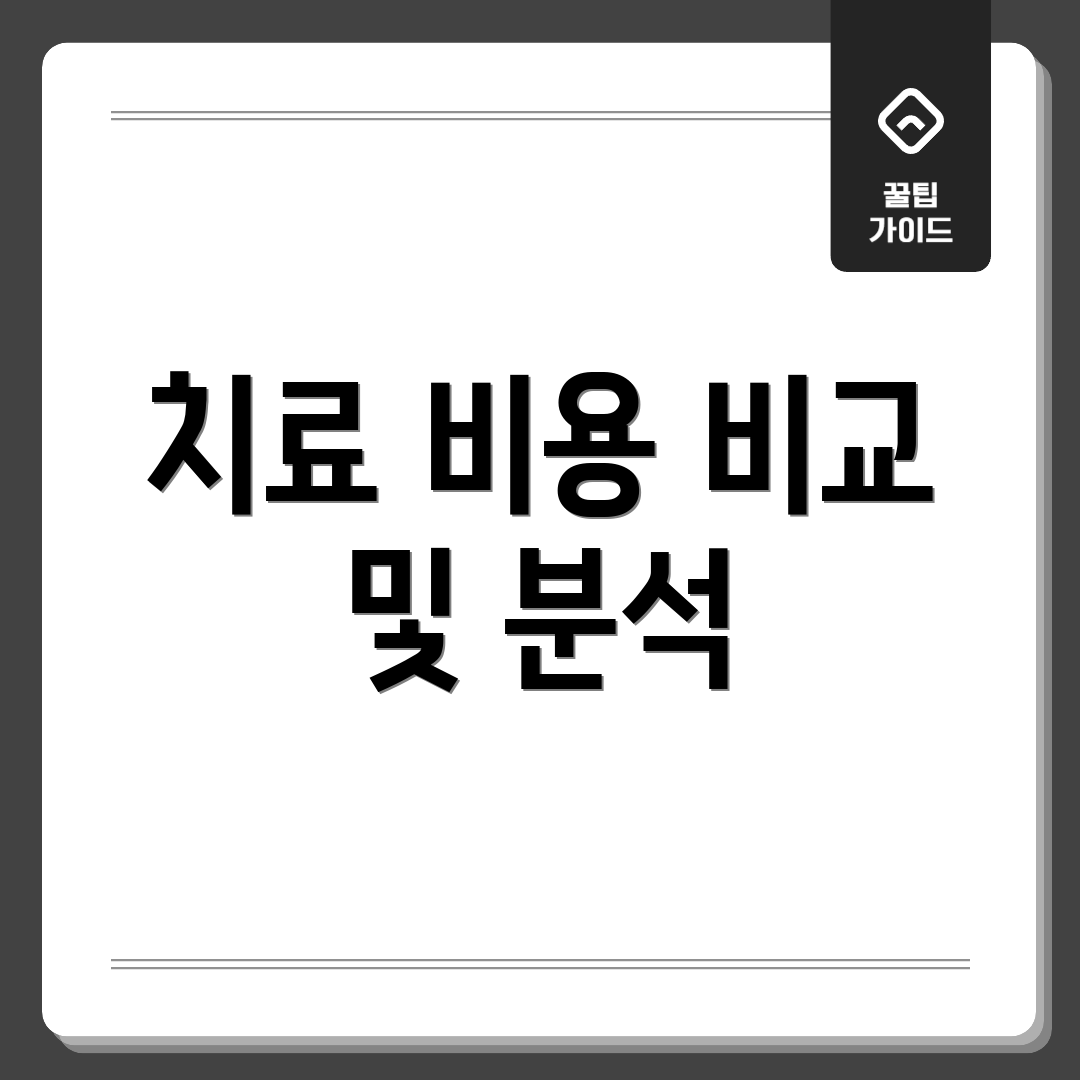 치료 비용 비교 및 분석