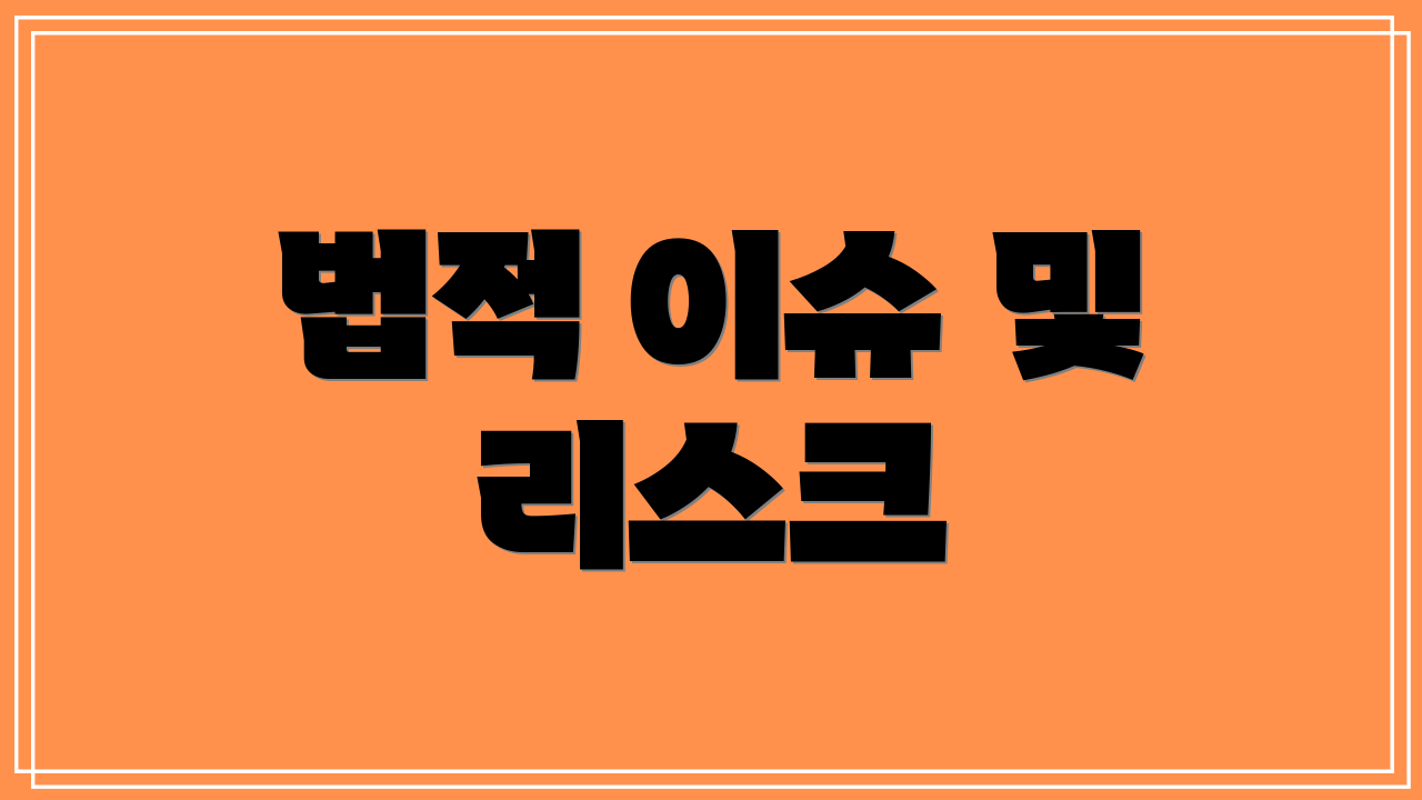 법적 이슈 및 리스크