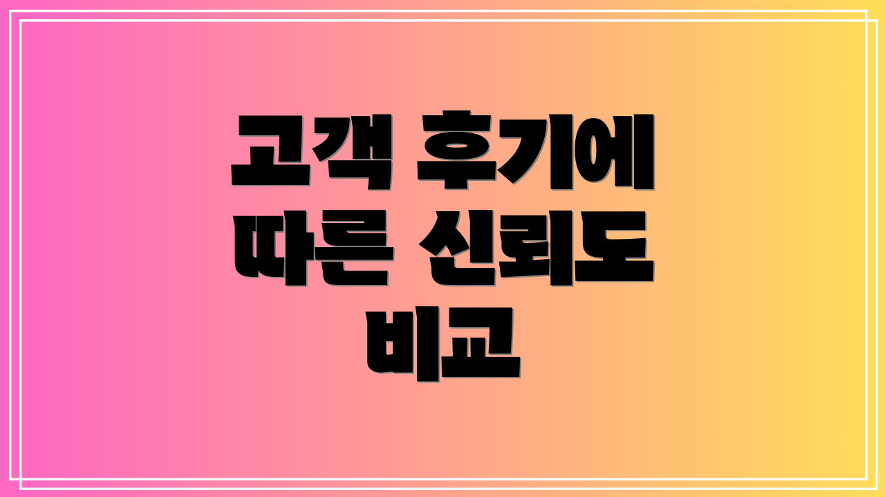 고객 후기에 따른 신뢰도 비교