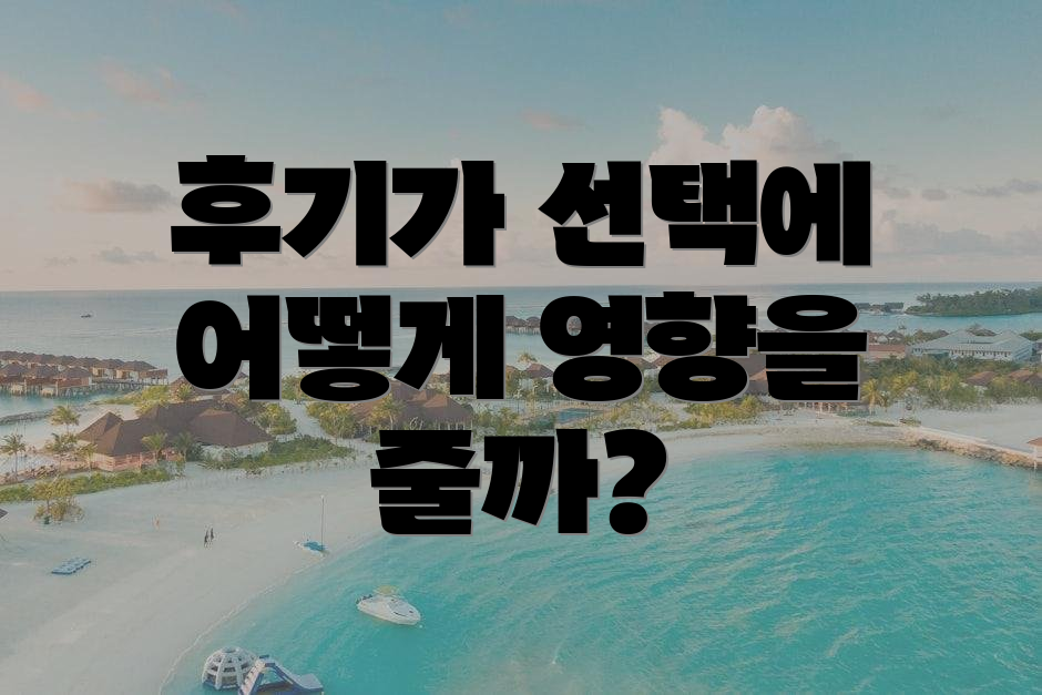 후기가 선택에 어떻게 영향을 줄까?