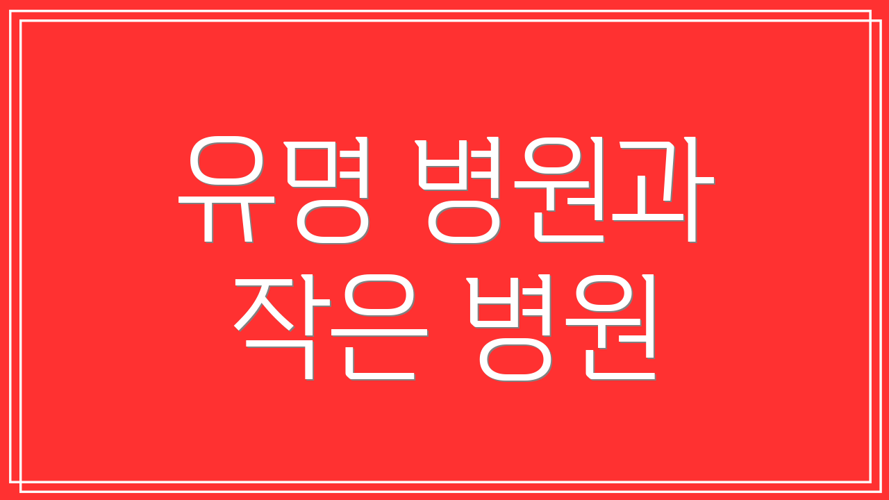 유명 병원과 작은 병원