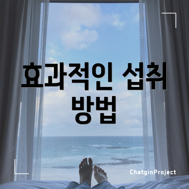 효과적인 섭취 방법