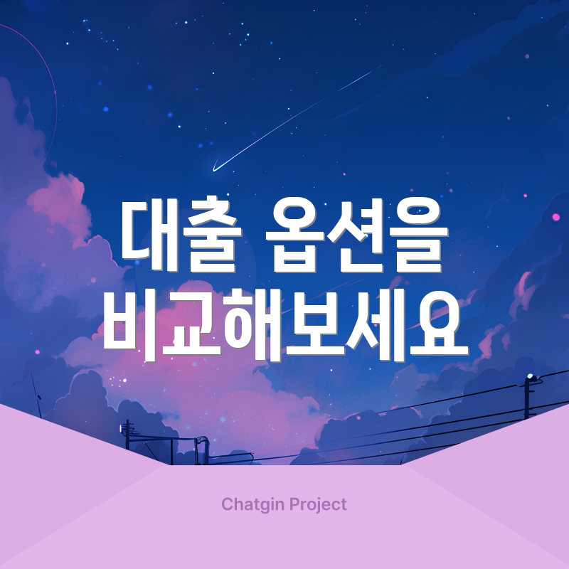 대출 옵션을 비교해보세요