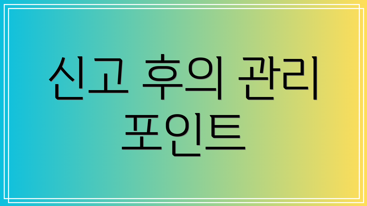 신고 후의 관리 포인트