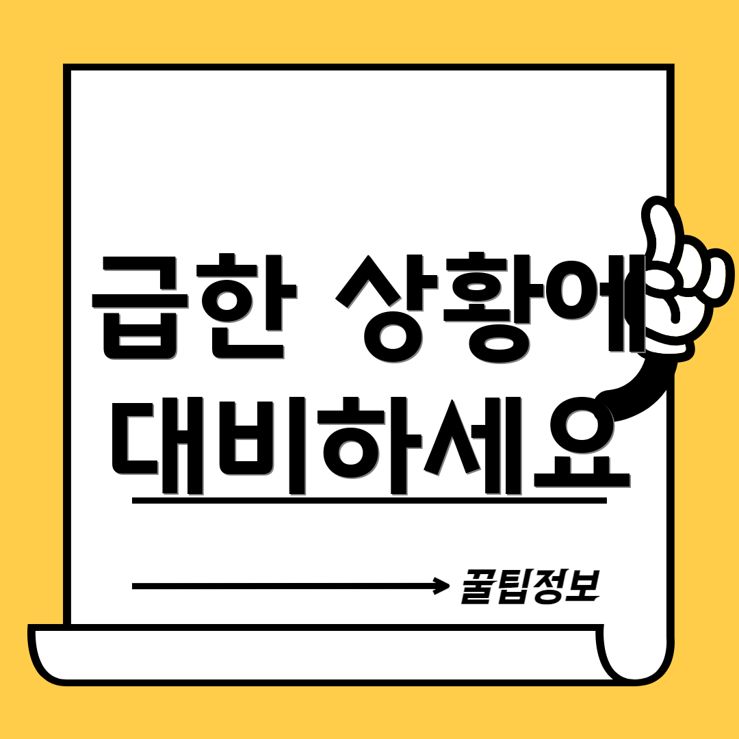 급한 상황에 대비하세요