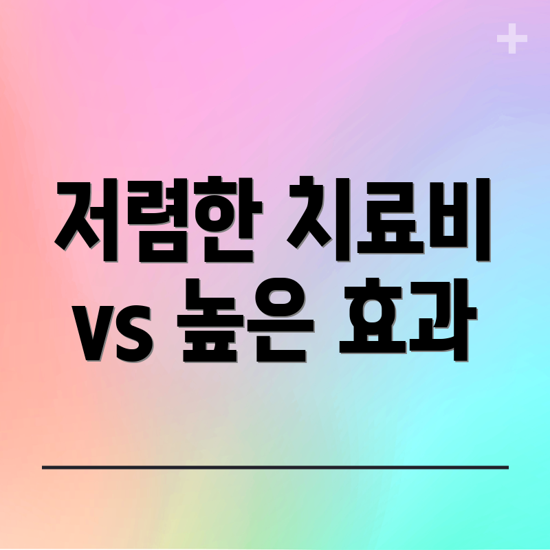 저렴한 치료비 vs 높은 효과