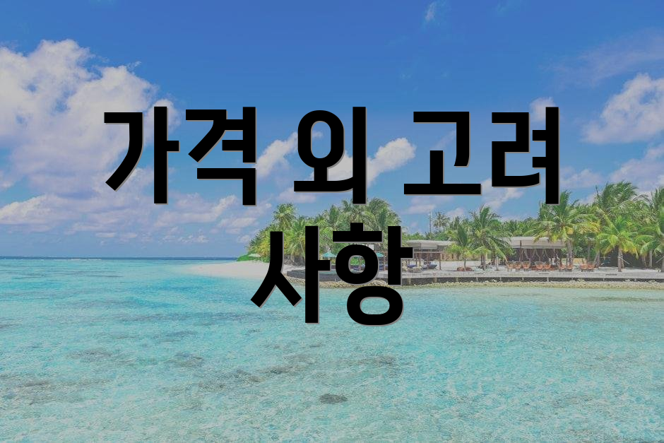 가격 외 고려 사항
