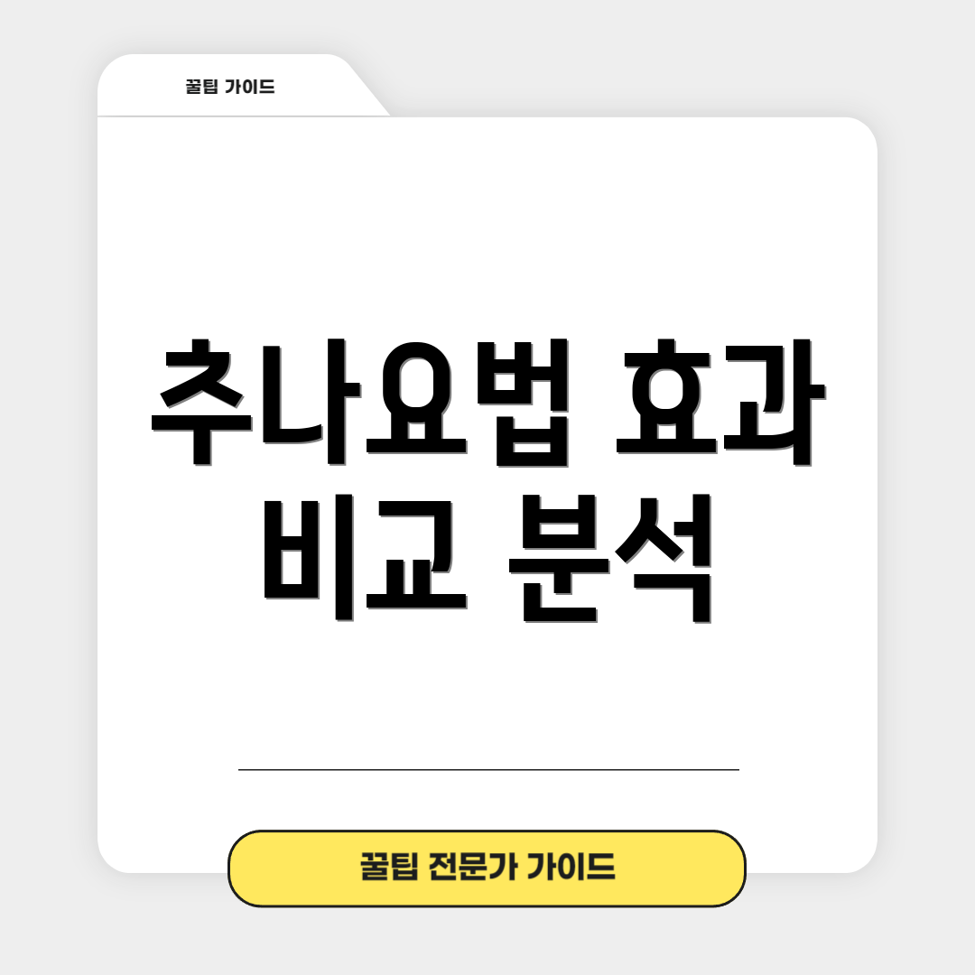 추나요법 효과 비교 분석