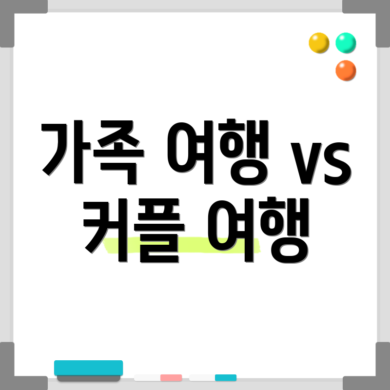 가족 여행 vs 커플 여행