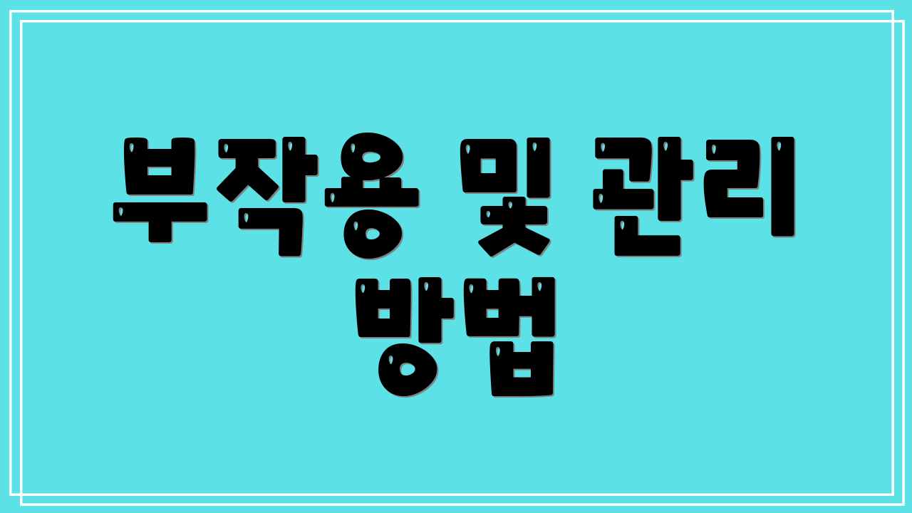 부작용 및 관리 방법